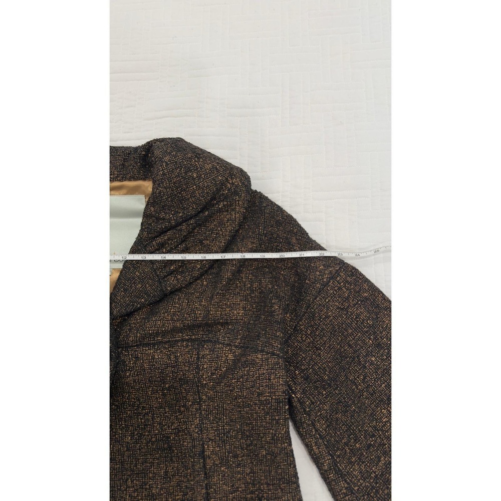 Anthropologie -Beth Bowley Vintage Bronze Metallic Wool Jacket Portrait Collar 8 - Picture 9 of 9